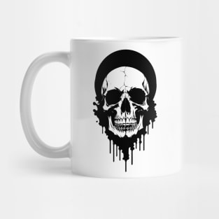 Black and White Skull Ink Art Mug